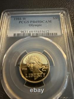 1988-W Seoul Olympic Gold $5 COMMEMORATIVE PCGS PR69DCAM