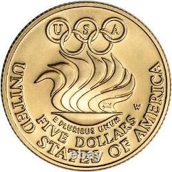 1988-W US Gold $5 Olympic Commemorative BU Coin in Capsule