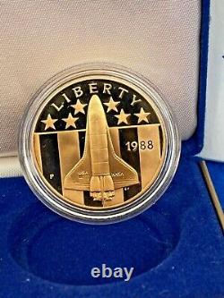 1988 Young Astronauts America In Space 3 Coin Silver Gold Proof Set