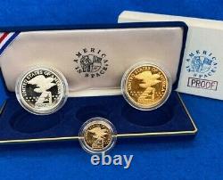 1988 Young Astronauts America In Space 3 Coin Silver Gold Proof Set