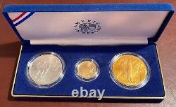 1988 Young Astronauts of America 3-Coin Gold & Silver Commemorative Set With COA