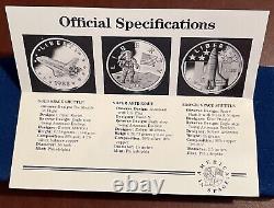 1988 Young Astronauts of America 3-Coin Gold & Silver Commemorative Set With COA