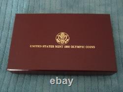 1988-s+w Us Mint Olympic Torch Silver Proof + Liberty Gold Five Dollar Coin Set
