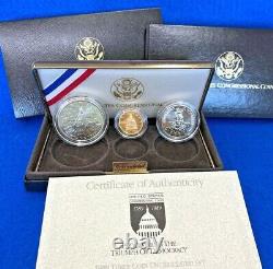 1989 Congressional 200th Anniversary BU Three Coin Set with$5 Gold