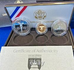 1989 Congressional 200th Anniversary Three Coin Proof Set with$5 Gold