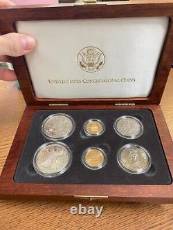 1989 Congressional Commem $5 $1 50c Proof & UNC Gold, Silver, Clad (6 Coin Set)