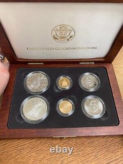 1989 Congressional Commem $5 $1 50c Proof & UNC Gold, Silver, Clad (6 Coin Set)