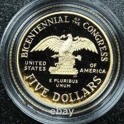 1989 US Congressional Gold & Silver 3 Coin Commemorative Set with Box & CoA