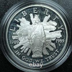 1989 US Congressional Gold & Silver 3 Coin Commemorative Set with Box & CoA