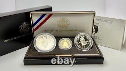 1989 U. S. Congressional 3 Coin Proof Set Proclaiming The Triumph Of Democracy