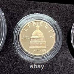 1989 U. S. Congressional 3 Coin Proof Set Proclaiming The Triumph Of Democracy