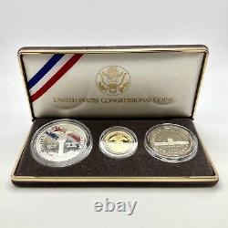 1989 U. S. Congressional 3 Coin Proof Set Proclaiming The Triumph Of Democracy