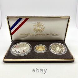 1989 U. S. Congressional 3 Coin Proof Set Proclaiming The Triumph Of Democracy