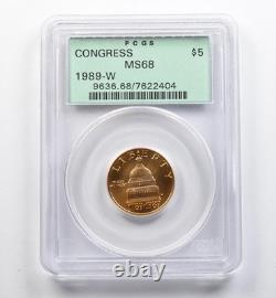 1989-W $5 Congress Gold Commemorative MS68 PCGS OGH 9090
