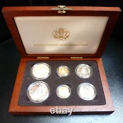 1989-W CONGRESSIONAL 6 COIN SET $5 GOLD $1 SILVER 50C PROOF & UNC WithCOA