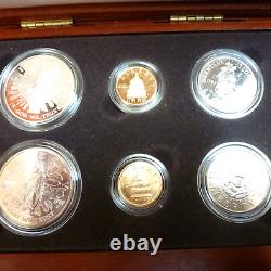 1989-W CONGRESSIONAL 6 COIN SET $5 GOLD $1 SILVER 50C PROOF & UNC WithCOA