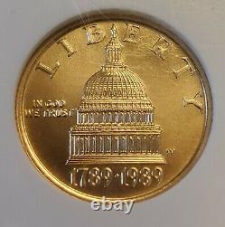 1989-W Congress $5 Uncirculated Modern Commemorative Gold Coin NGC MS70