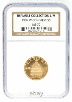 1989 W Congress Commemorative $5 Gold US Vault Collection NGC MS 70 West Point