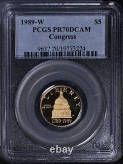 1989-W Congress Commemorative Gold $5 PCGS PR70 DCAM STOCK