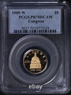 1989-W Congress Commemorative Gold $5 PCGS PR70 DCAM STOCK