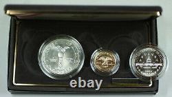 1989-W Congressional Commemorative 3 Coin Gold Silver UNC Set with Box COA