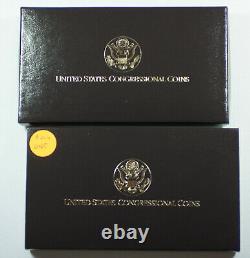 1989-W Congressional Commemorative 3 Coin Gold Silver UNC Set with Box COA