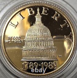 1989 W Liberty Bicentennial Of The Congress Proof Commemorative $5 Gold Coin