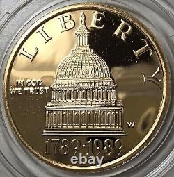 1989 W Liberty Bicentennial Of The Congress Proof Commemorative $5 Gold Coin