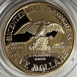 1989 W Liberty Bicentennial Of The Congress Proof Commemorative $5 Gold Coin