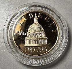 1989 W Liberty Bicentennial Of The Congress Proof Commemorative $5 Gold Coin