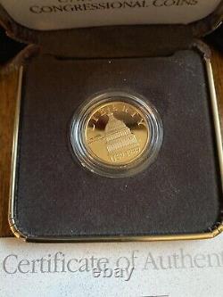 1989 W Proclaiming The Triumph/Democracy $5 Gold Commemorative Coin Box COA's