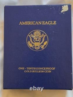 1990 $5 Gold American Eagle Proof 1/10 oz Coin with Box and COA