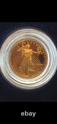1990 $5 Gold American Eagle Proof 1/10 oz Coin with Box and COA