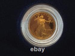 1990 $5 Gold American Eagle Proof 1/10 oz Coin with Box and COA