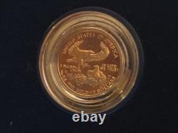 1990 $5 Gold American Eagle Proof 1/10 oz Coin with Box and COA