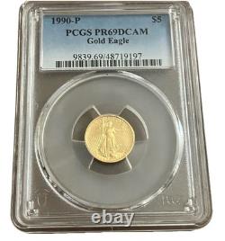 1990-P Gold Eagle $5 PCGS PR69DCAM