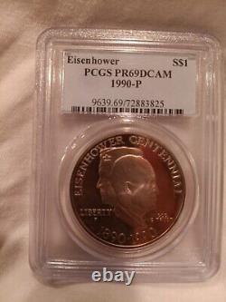 1990 P Golden Toned Eisenhower Pf-69 Dcam Centennial Silvedr Dollar. Gorgeous