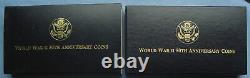 1991-1995 W World War II 50th Anniversary Coins Proof Set with $5 Gold & $1 Silver