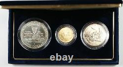 1991 1995 World War II 3 Coin BU Set $5 Gold $1 Silver Dollar NO COA