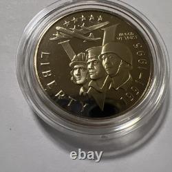 1991-1995 World War II 50th Anniversary Gold & Silver 3 Coin Proof Set