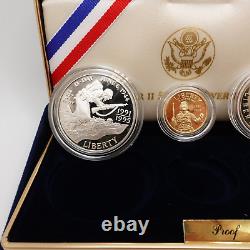 1991-1995 World War II 50th Anniversary Gold & Silver 3 Coin Proof Set OGP COA