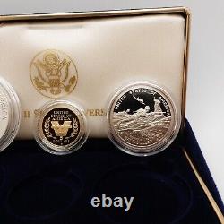 1991-1995 World War II 50th Anniversary Gold & Silver 3 Coin Proof Set OGP COA