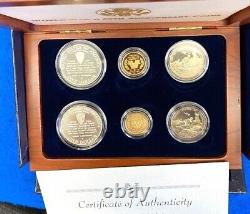 1991-1995 World War II Six Coin Gold + Silver Set OGP