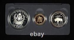 1991 3pc. Gold and Silver Mount Rushmore Proof Comm. Set withOGP