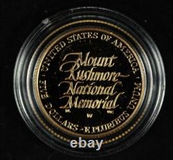 1991 3pc. Gold and Silver Mount Rushmore Proof Comm. Set withOGP