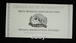 1991 3pc. Gold and Silver Mount Rushmore Proof Comm. Set withOGP. 2457oz AGW