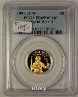 1991-95 W World War II WWII Commemorative Gold Coin $5 PCGS PF-69 Proof DCAM