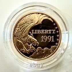 1991 Mount Rushmore Anniv. Gold /Silver /Clad 3 Coin PROOF Set with OGP & COA