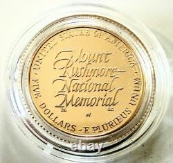 1991 Mount Rushmore Anniv. Gold /Silver /Clad 3 Coin PROOF Set with OGP & COA