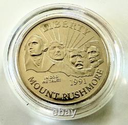 1991 Mount Rushmore Anniv. Gold /Silver /Clad 3 Coin PROOF Set with OGP & COA